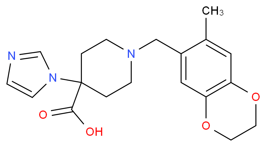 4-(1H-imidazol-1-yl)-1-[(7-methyl-2,3-dihydro-1,4-benzodioxin-6-yl)methyl]piperidine-4-carboxylic acid_Molecular_structure_CAS_)