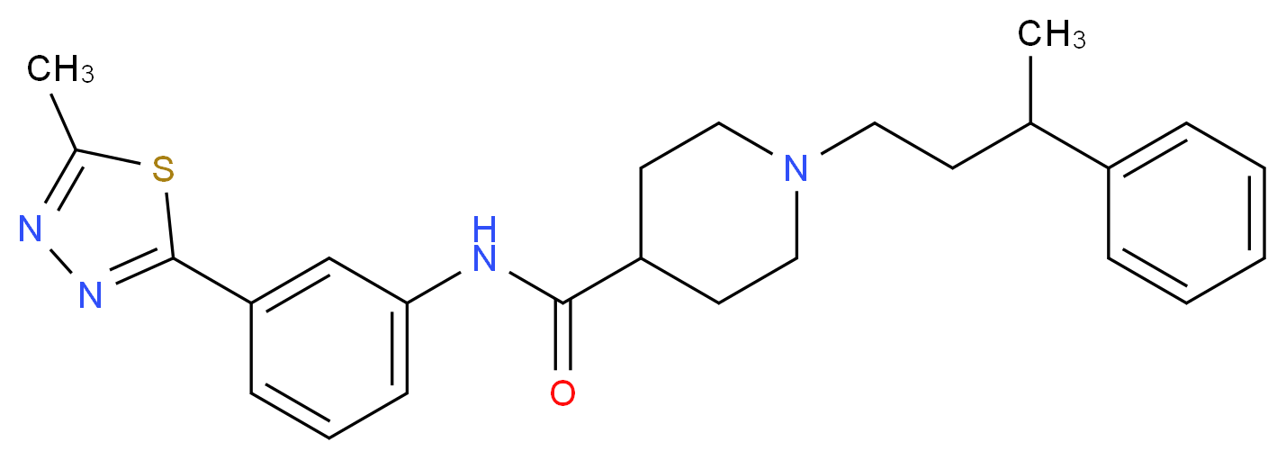 N-[3-(5-methyl-1,3,4-thiadiazol-2-yl)phenyl]-1-(3-phenylbutyl)-4-piperidinecarboxamide_Molecular_structure_CAS_)