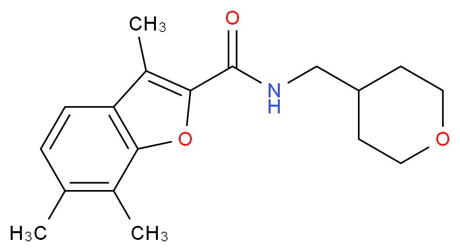 3,6,7-trimethyl-N-(tetrahydro-2H-pyran-4-ylmethyl)-1-benzofuran-2-carboxamide_Molecular_structure_CAS_)