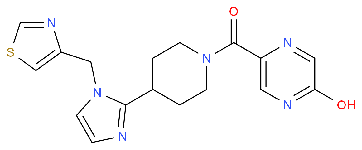 5-({4-[1-(1,3-thiazol-4-ylmethyl)-1H-imidazol-2-yl]-1-piperidinyl}carbonyl)-2-pyrazinol_Molecular_structure_CAS_)