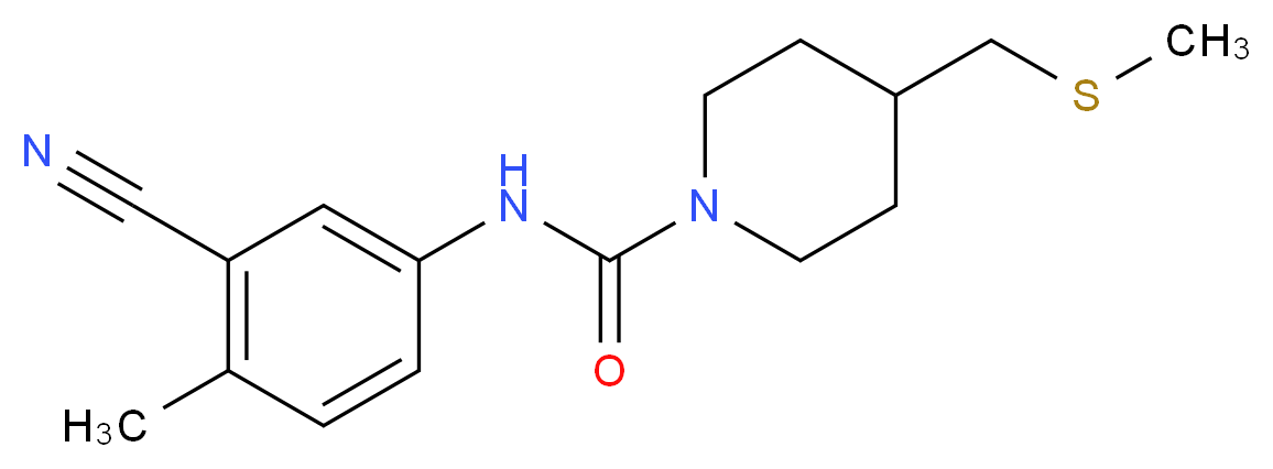 N-(3-cyano-4-methylphenyl)-4-[(methylthio)methyl]piperidine-1-carboxamide_Molecular_structure_CAS_)