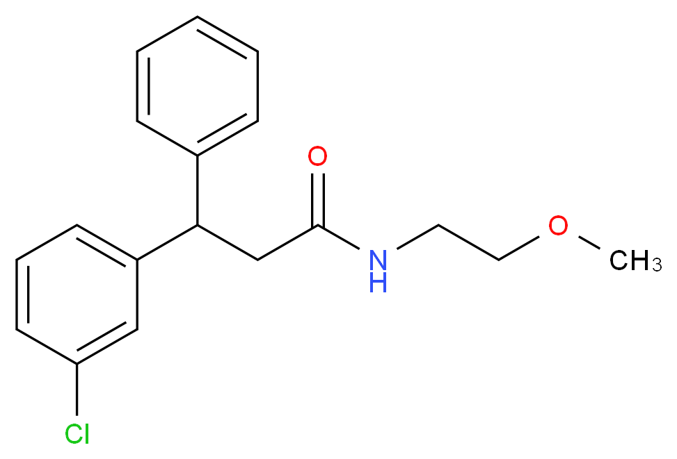 3-(3-chlorophenyl)-N-(2-methoxyethyl)-3-phenylpropanamide_Molecular_structure_CAS_)