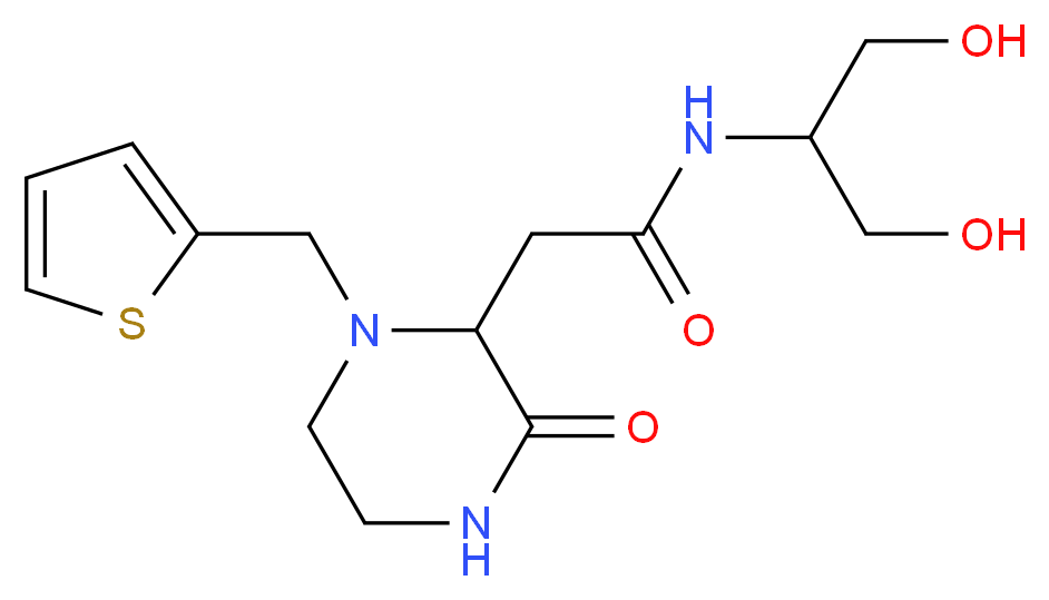 N-[2-hydroxy-1-(hydroxymethyl)ethyl]-2-[3-oxo-1-(2-thienylmethyl)-2-piperazinyl]acetamide_Molecular_structure_CAS_)