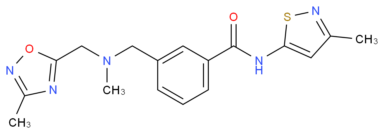 N-(3-methylisothiazol-5-yl)-3-({methyl[(3-methyl-1,2,4-oxadiazol-5-yl)methyl]amino}methyl)benzamide_Molecular_structure_CAS_)