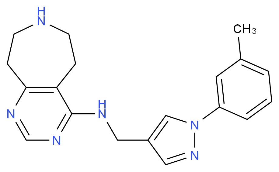N-{[1-(3-methylphenyl)-1H-pyrazol-4-yl]methyl}-6,7,8,9-tetrahydro-5H-pyrimido[4,5-d]azepin-4-amine_Molecular_structure_CAS_)