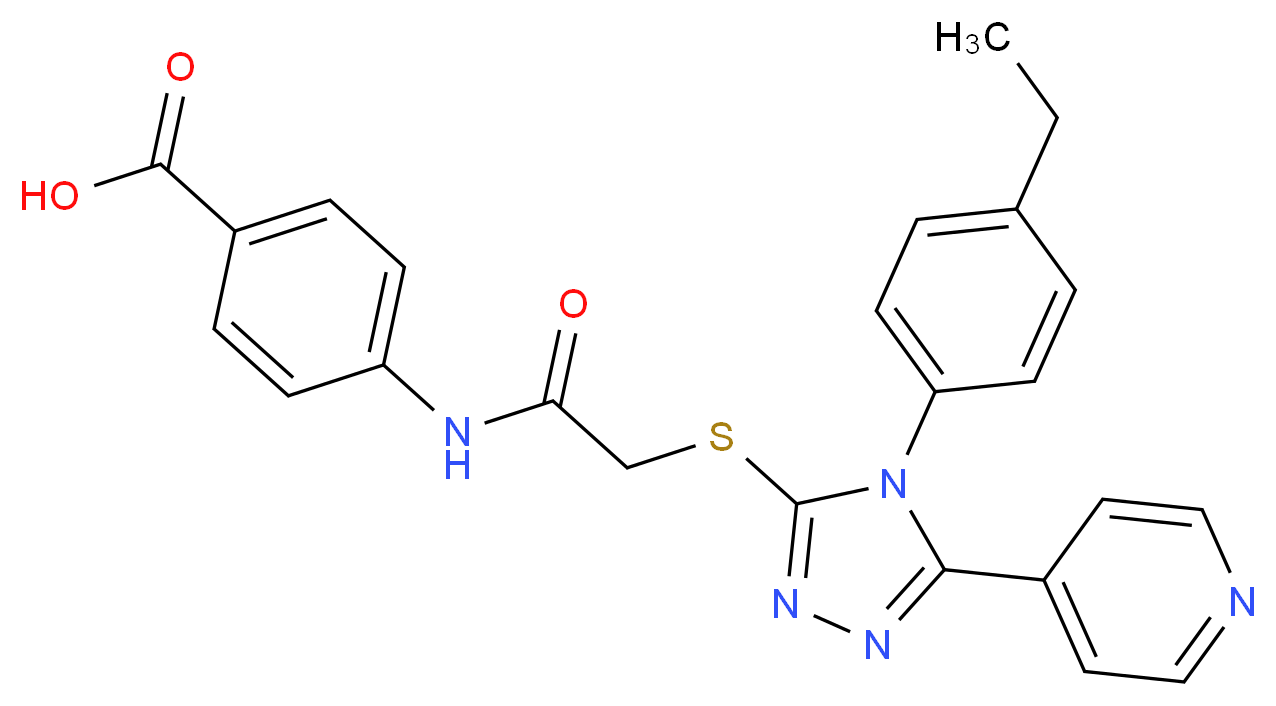 4-{2-[4-(4-Ethyl-phenyl)-5-pyridin-4-yl-4H-[1,2,4]triazol-3-ylsulfanyl]-acetylamino}-benzoic acid_Molecular_structure_CAS_)