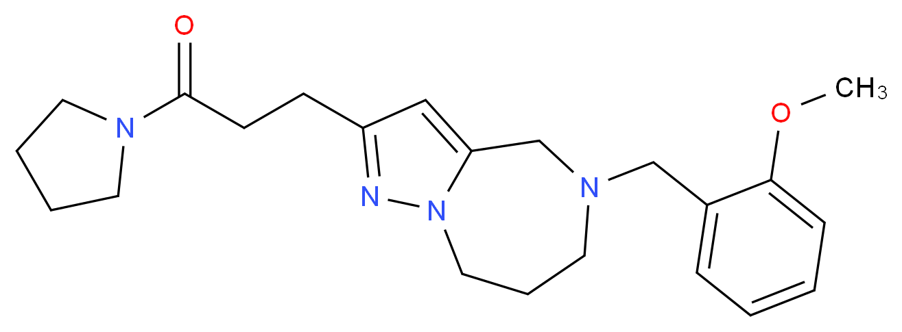 5-(2-methoxybenzyl)-2-[3-oxo-3-(1-pyrrolidinyl)propyl]-5,6,7,8-tetrahydro-4H-pyrazolo[1,5-a][1,4]diazepine_Molecular_structure_CAS_)