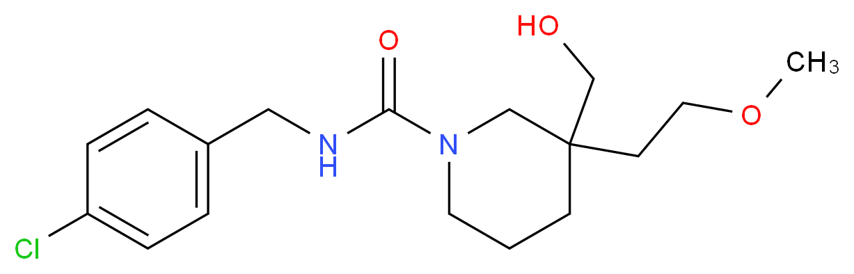 N-(4-chlorobenzyl)-3-(hydroxymethyl)-3-(2-methoxyethyl)-1-piperidinecarboxamide_Molecular_structure_CAS_)