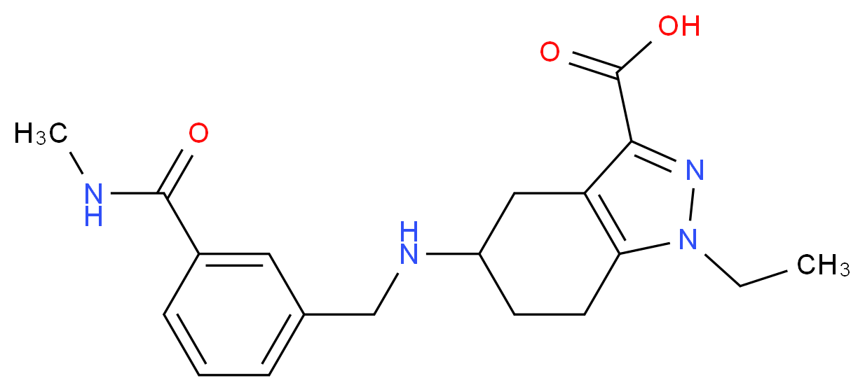 1-ethyl-5-({3-[(methylamino)carbonyl]benzyl}amino)-4,5,6,7-tetrahydro-1H-indazole-3-carboxylic acid_Molecular_structure_CAS_)