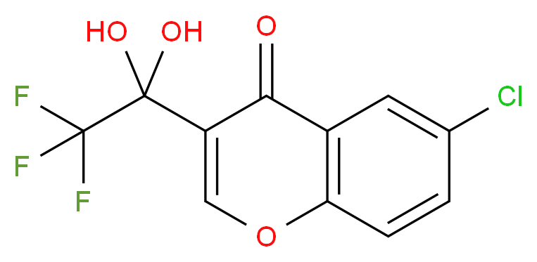 6-chloro-3-(2,2,2-trifluoro-1,1-dihydroxyethyl)-4H-chromen-4-one_Molecular_structure_CAS_)
