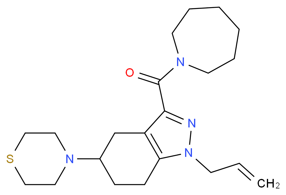 1-allyl-3-(1-azepanylcarbonyl)-5-(4-thiomorpholinyl)-4,5,6,7-tetrahydro-1H-indazole_Molecular_structure_CAS_)