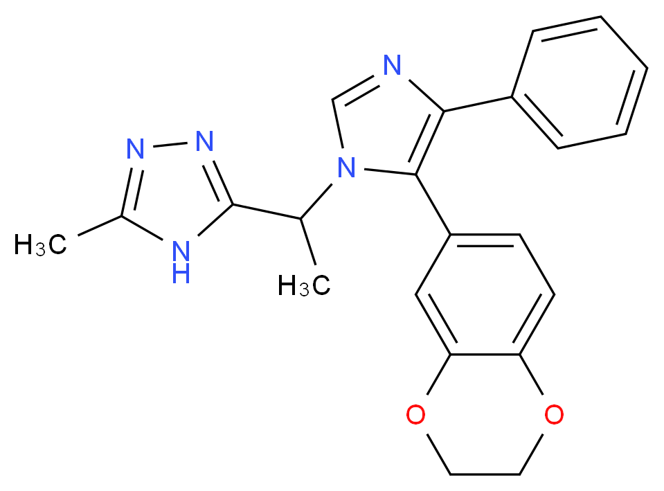 3-{1-[5-(2,3-dihydro-1,4-benzodioxin-6-yl)-4-phenyl-1H-imidazol-1-yl]ethyl}-5-methyl-4H-1,2,4-triazole_Molecular_structure_CAS_)