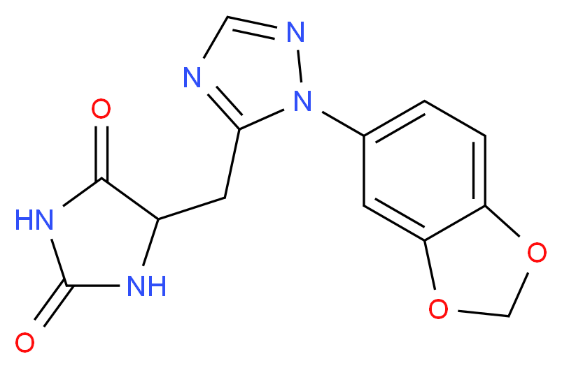 5-{[1-(1,3-benzodioxol-5-yl)-1H-1,2,4-triazol-5-yl]methyl}imidazolidine-2,4-dione_Molecular_structure_CAS_)