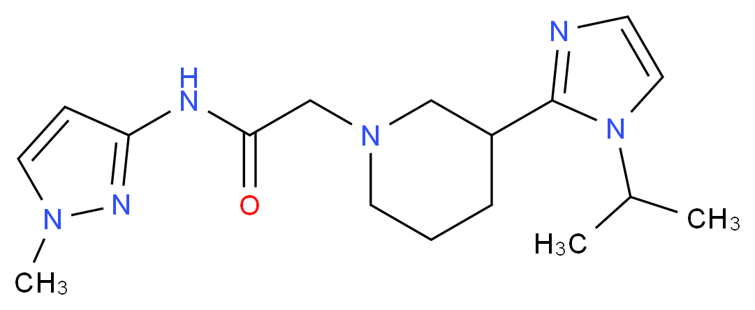 2-[3-(1-isopropyl-1H-imidazol-2-yl)-1-piperidinyl]-N-(1-methyl-1H-pyrazol-3-yl)acetamide_Molecular_structure_CAS_)