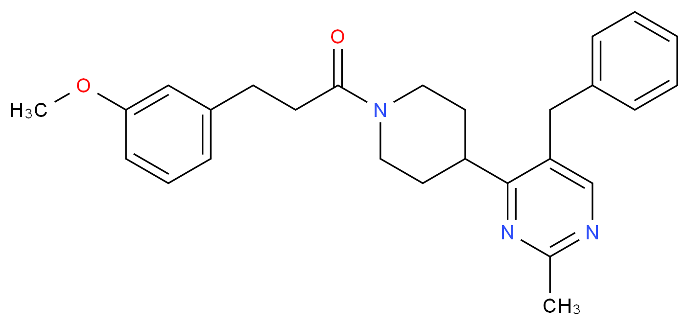 5-benzyl-4-{1-[3-(3-methoxyphenyl)propanoyl]-4-piperidinyl}-2-methylpyrimidine_Molecular_structure_CAS_)