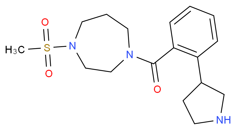 1-(methylsulfonyl)-4-[2-(3-pyrrolidinyl)benzoyl]-1,4-diazepane_Molecular_structure_CAS_)