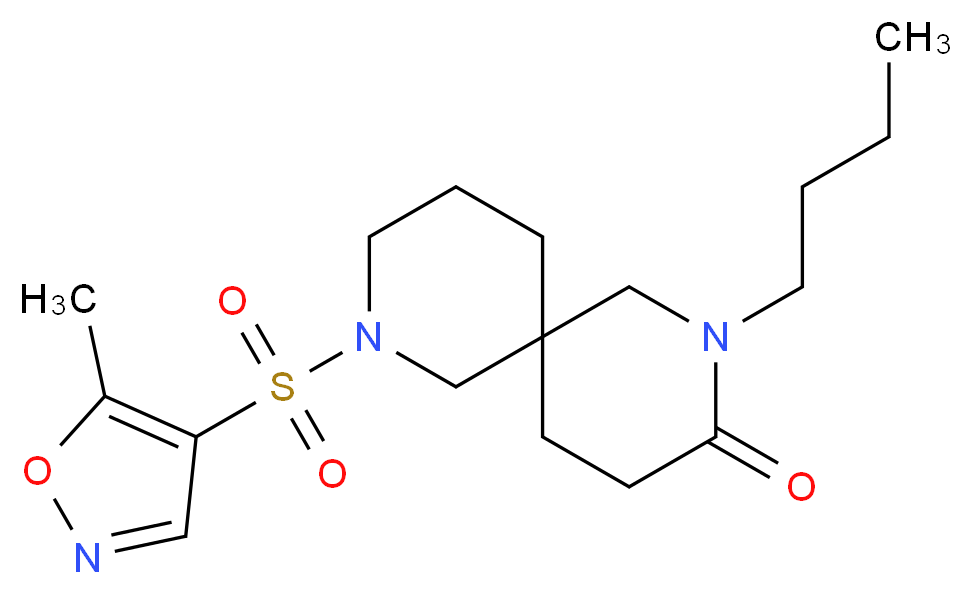 2-butyl-8-[(5-methyl-4-isoxazolyl)sulfonyl]-2,8-diazaspiro[5.5]undecan-3-one_Molecular_structure_CAS_)