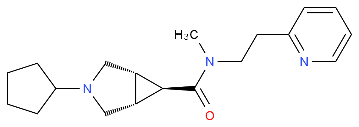 (1R*,5S*,6r)-3-cyclopentyl-N-methyl-N-(2-pyridin-2-ylethyl)-3-azabicyclo[3.1.0]hexane-6-carboxamide_Molecular_structure_CAS_)