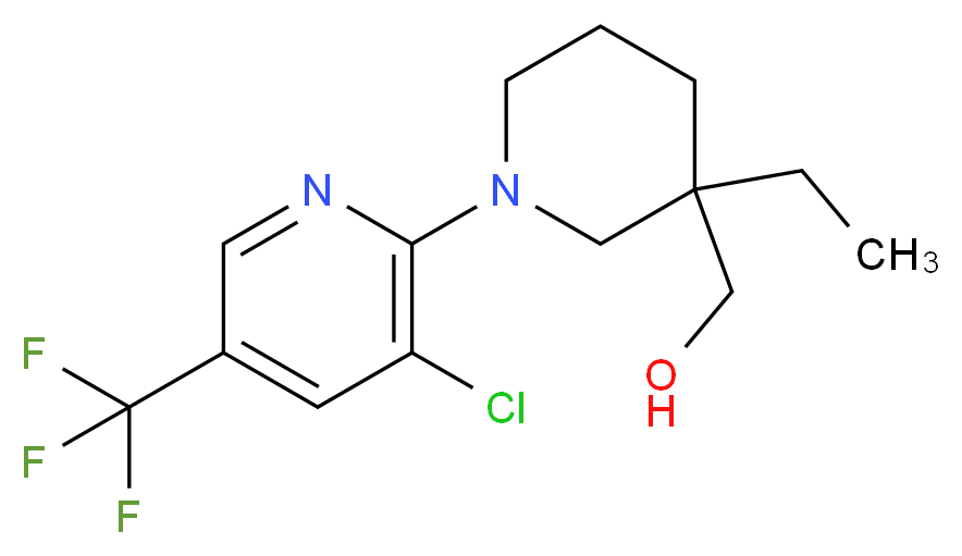{1-[3-chloro-5-(trifluoromethyl)-2-pyridinyl]-3-ethyl-3-piperidinyl}methanol_Molecular_structure_CAS_)