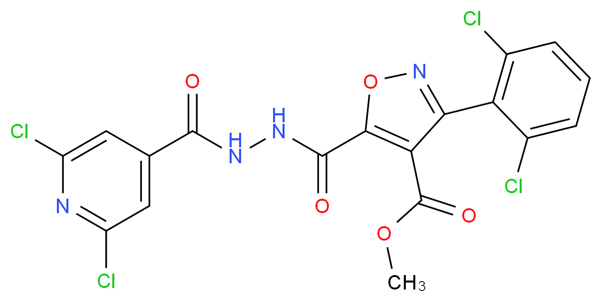 methyl 3-(2,6-dichlorophenyl)-5-({2-[(2,6-dichloro-4-pyridyl)carbonyl]hydrazino}carbonyl)isoxazole-4-carboxylate_Molecular_structure_CAS_)