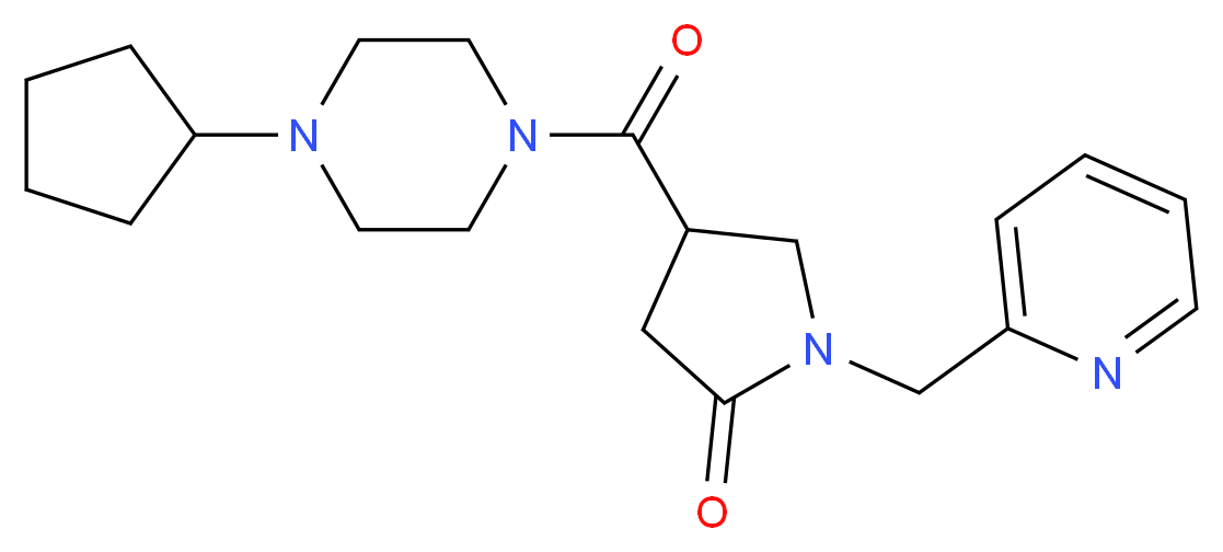 4-[(4-cyclopentyl-1-piperazinyl)carbonyl]-1-(2-pyridinylmethyl)-2-pyrrolidinone_Molecular_structure_CAS_)