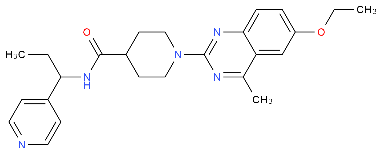 1-(6-ethoxy-4-methyl-2-quinazolinyl)-N-[1-(4-pyridinyl)propyl]-4-piperidinecarboxamide_Molecular_structure_CAS_)