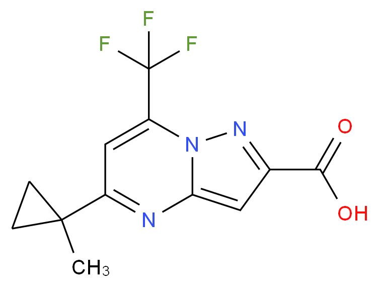 5-(1-Methyl-cyclopropyl)-7-trifluoromethyl-pyrazolo[1,5-a]pyrimidine-2-carboxylic acid_Molecular_structure_CAS_)