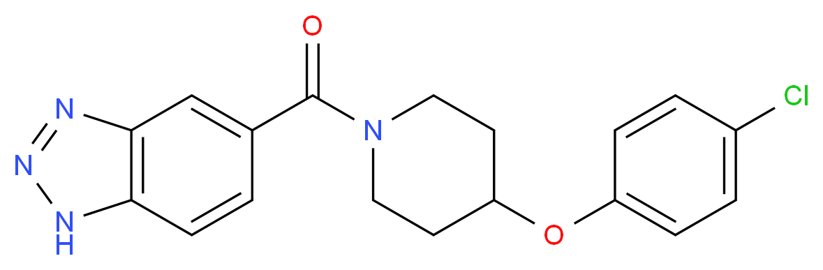 5-{[4-(4-chlorophenoxy)-1-piperidinyl]carbonyl}-1H-1,2,3-benzotriazole_Molecular_structure_CAS_)