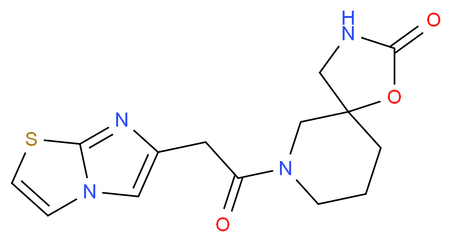 7-(imidazo[2,1-b][1,3]thiazol-6-ylacetyl)-1-oxa-3,7-diazaspiro[4.5]decan-2-one_Molecular_structure_CAS_)