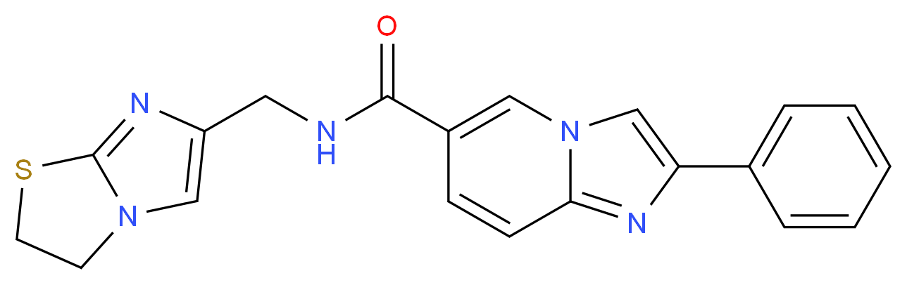 N-(2,3-dihydroimidazo[2,1-b][1,3]thiazol-6-ylmethyl)-2-phenylimidazo[1,2-a]pyridine-6-carboxamide_Molecular_structure_CAS_)