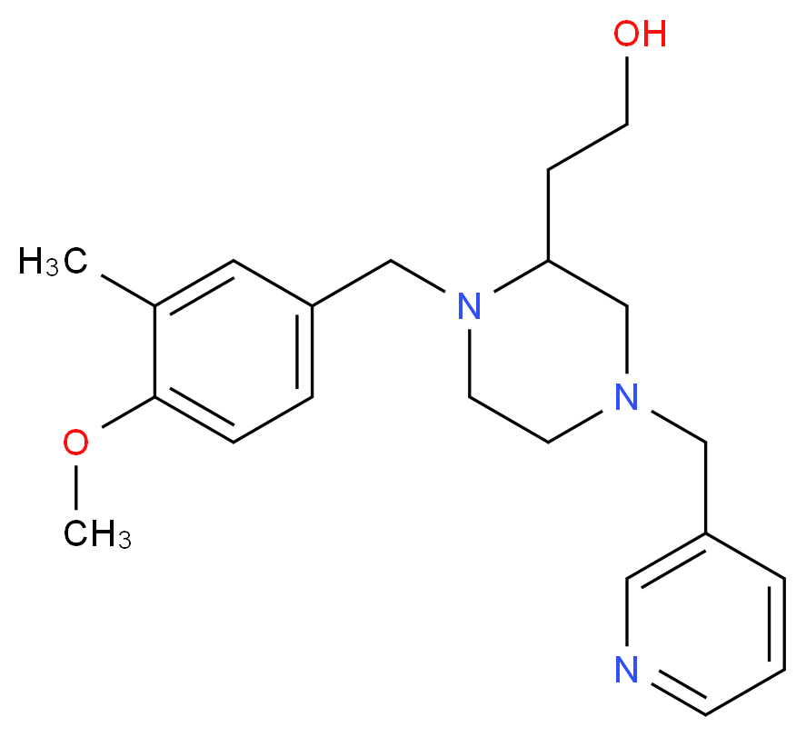 2-[1-(4-methoxy-3-methylbenzyl)-4-(3-pyridinylmethyl)-2-piperazinyl]ethanol_Molecular_structure_CAS_)