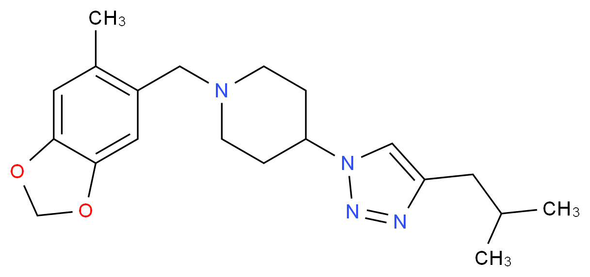 4-(4-isobutyl-1H-1,2,3-triazol-1-yl)-1-[(6-methyl-1,3-benzodioxol-5-yl)methyl]piperidine_Molecular_structure_CAS_)