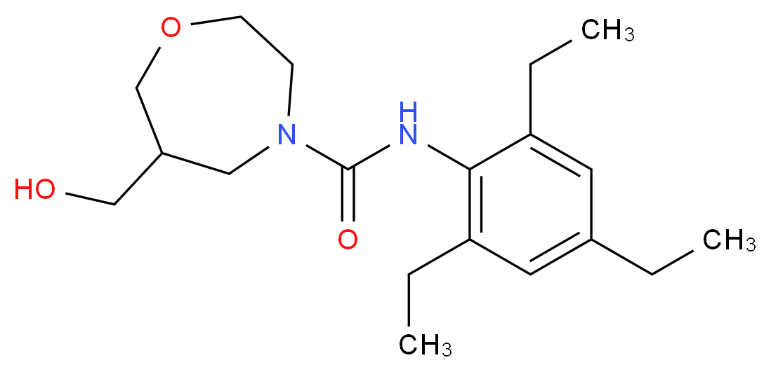 6-(hydroxymethyl)-N-(2,4,6-triethylphenyl)-1,4-oxazepane-4-carboxamide_Molecular_structure_CAS_)