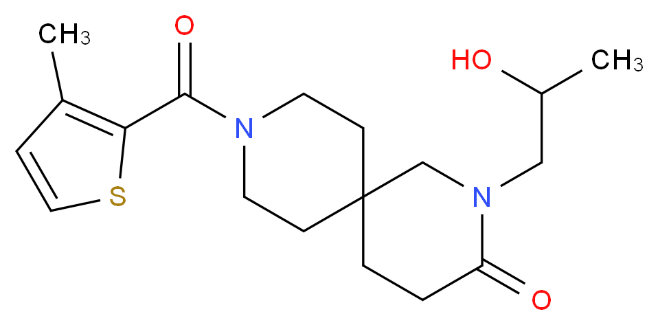 2-(2-hydroxypropyl)-9-[(3-methyl-2-thienyl)carbonyl]-2,9-diazaspiro[5.5]undecan-3-one_Molecular_structure_CAS_)