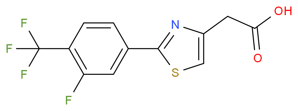2-{2-[3-Fluoro-4-(trifluoromethyl)phenyl]-1,3-thiazol-4-yl}acetic acid_Molecular_structure_CAS_)