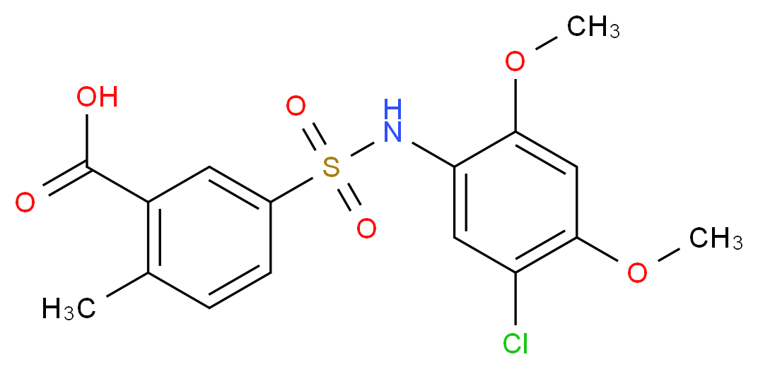 5-(5-Chloro-2,4-dimethoxy-phenylsulfamoyl)-2-methyl-benzoic acid_Molecular_structure_CAS_)