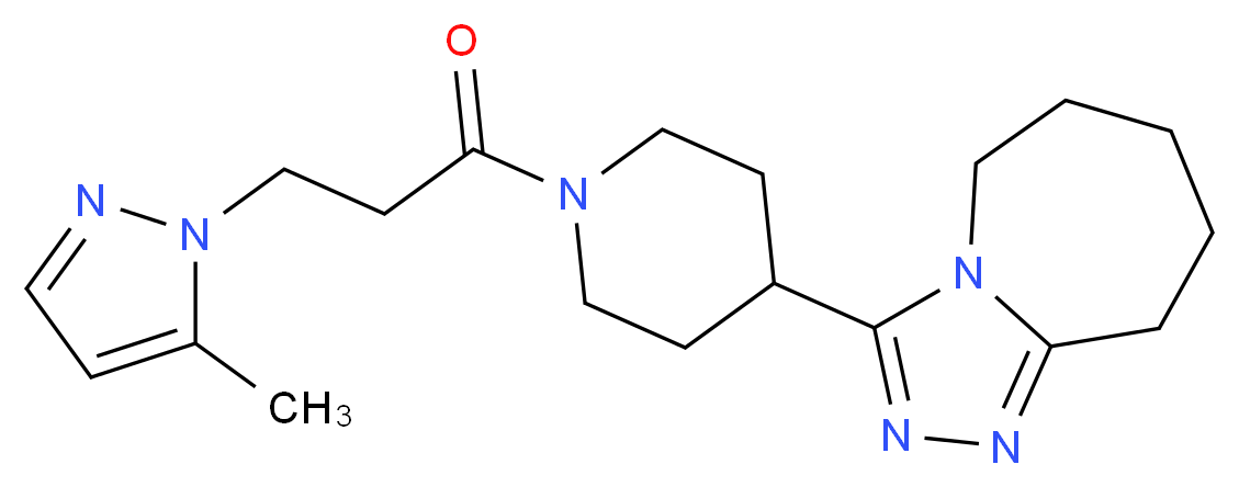 3-{1-[3-(5-methyl-1H-pyrazol-1-yl)propanoyl]-4-piperidinyl}-6,7,8,9-tetrahydro-5H-[1,2,4]triazolo[4,3-a]azepine_Molecular_structure_CAS_)