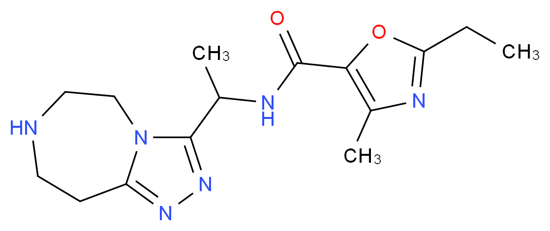 2-ethyl-4-methyl-N-[1-(6,7,8,9-tetrahydro-5H-[1,2,4]triazolo[4,3-d][1,4]diazepin-3-yl)ethyl]-1,3-oxazole-5-carboxamide_Molecular_structure_CAS_)
