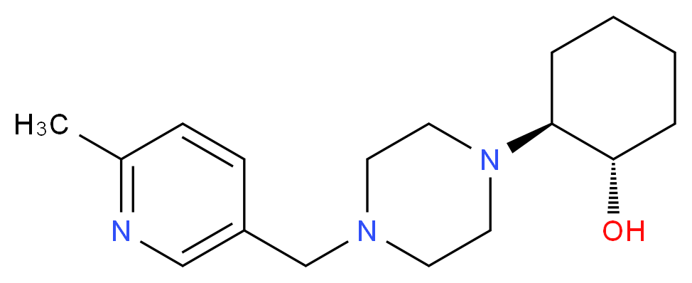 (1S*,2S*)-2-{4-[(6-methyl-3-pyridinyl)methyl]-1-piperazinyl}cyclohexanol_Molecular_structure_CAS_)