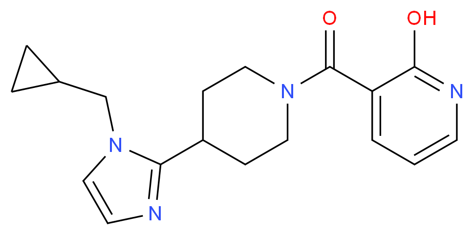 3-({4-[1-(cyclopropylmethyl)-1H-imidazol-2-yl]-1-piperidinyl}carbonyl)-2-pyridinol_Molecular_structure_CAS_)