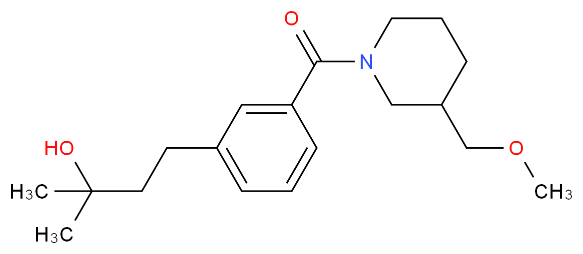 4-(3-{[3-(methoxymethyl)-1-piperidinyl]carbonyl}phenyl)-2-methyl-2-butanol_Molecular_structure_CAS_)