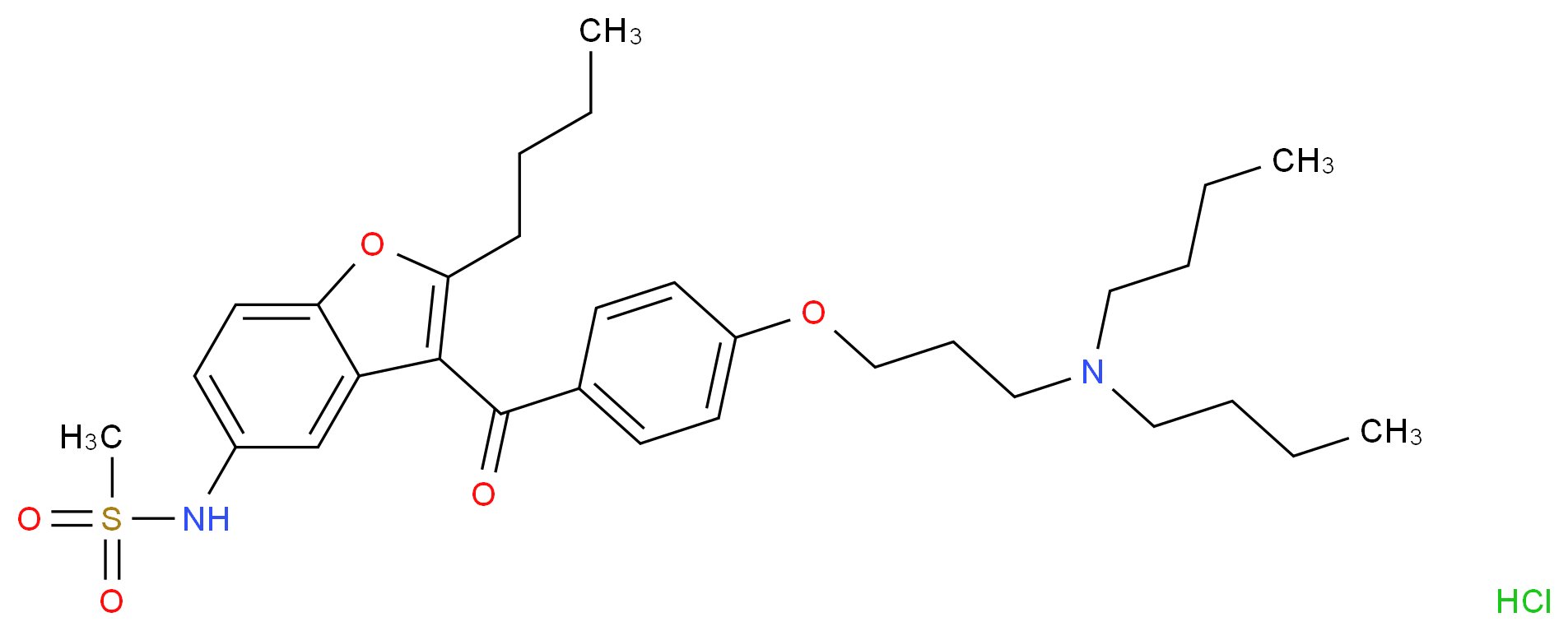 N-(2-butyl-3-{4-[3-(dibutylamino)propoxy]benzoyl}-1-benzofuran-5-yl)methanesulfonamide hydrochloride_Molecular_structure_CAS_)