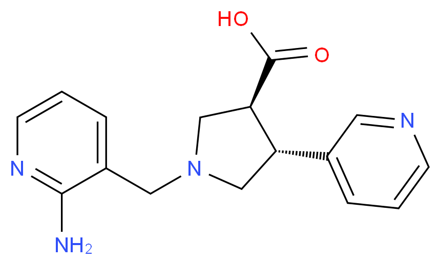 (3S*,4R*)-1-[(2-aminopyridin-3-yl)methyl]-4-pyridin-3-ylpyrrolidine-3-carboxylic acid_Molecular_structure_CAS_)