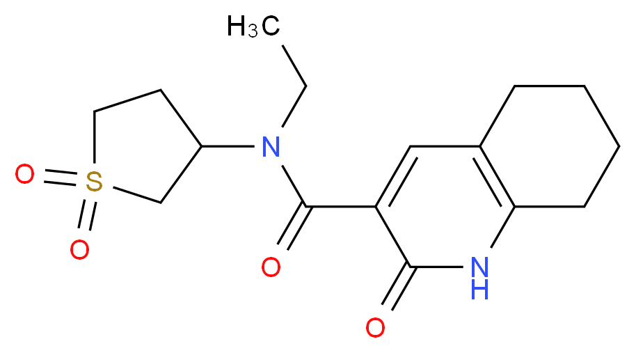 N-(1,1-dioxidotetrahydro-3-thienyl)-N-ethyl-2-oxo-1,2,5,6,7,8-hexahydro-3-quinolinecarboxamide_Molecular_structure_CAS_)