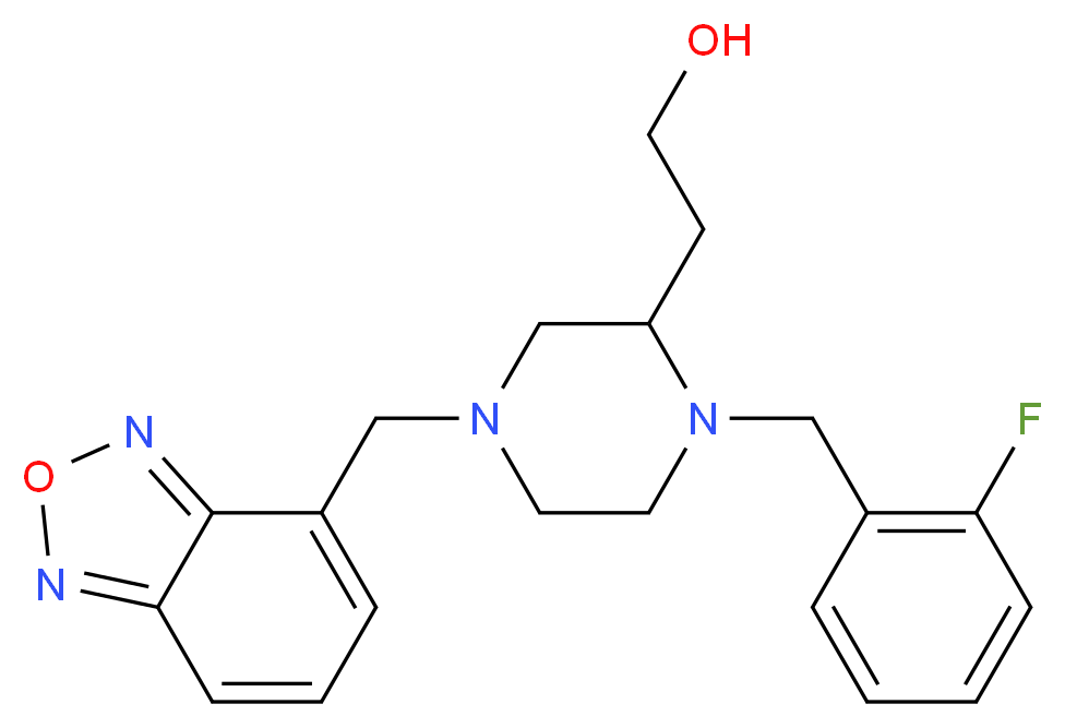 2-[4-(2,1,3-benzoxadiazol-4-ylmethyl)-1-(2-fluorobenzyl)-2-piperazinyl]ethanol_Molecular_structure_CAS_)
