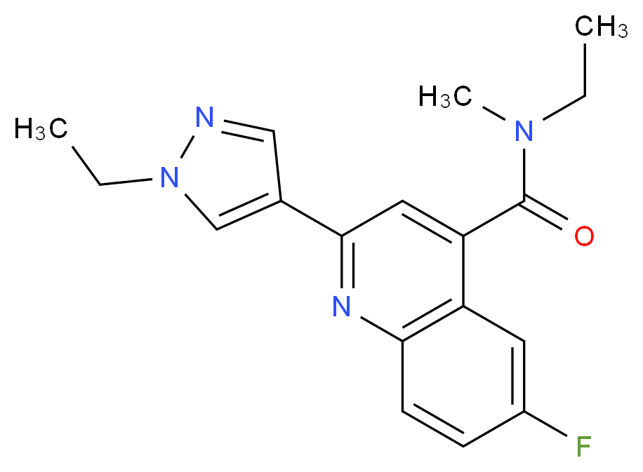 N-ethyl-2-(1-ethyl-1H-pyrazol-4-yl)-6-fluoro-N-methylquinoline-4-carboxamide_Molecular_structure_CAS_)