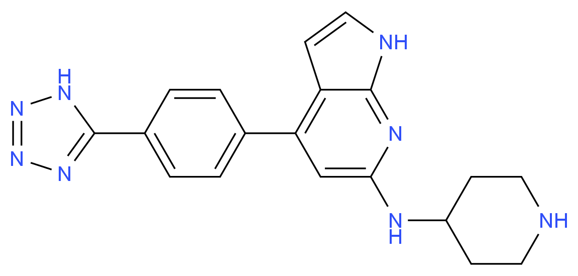 N-piperidin-4-yl-4-[4-(1H-tetrazol-5-yl)phenyl]-1H-pyrrolo[2,3-b]pyridin-6-amine_Molecular_structure_CAS_)