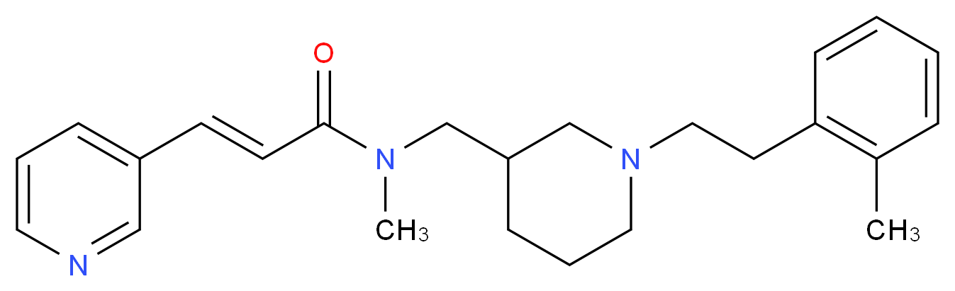 (2E)-N-methyl-N-({1-[2-(2-methylphenyl)ethyl]-3-piperidinyl}methyl)-3-(3-pyridinyl)acrylamide_Molecular_structure_CAS_)