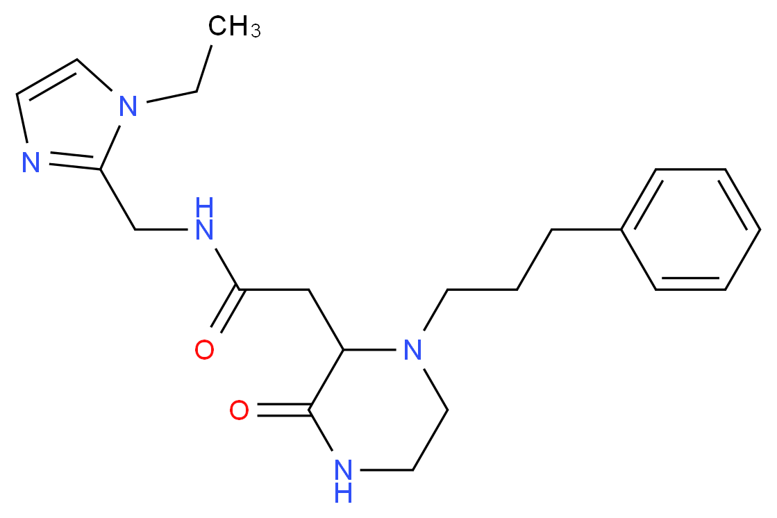 N-[(1-ethyl-1H-imidazol-2-yl)methyl]-2-[3-oxo-1-(3-phenylpropyl)-2-piperazinyl]acetamide_Molecular_structure_CAS_)