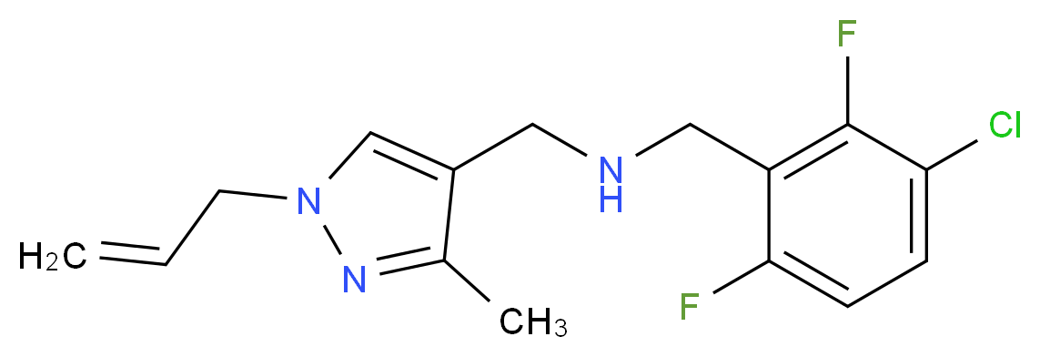 1-(1-allyl-3-methyl-1H-pyrazol-4-yl)-N-(3-chloro-2,6-difluorobenzyl)methanamine_Molecular_structure_CAS_)